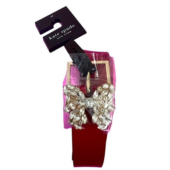 kate spade Accessories - Kate Spade - NWOT Crystal Butterfly Red Medium Belt